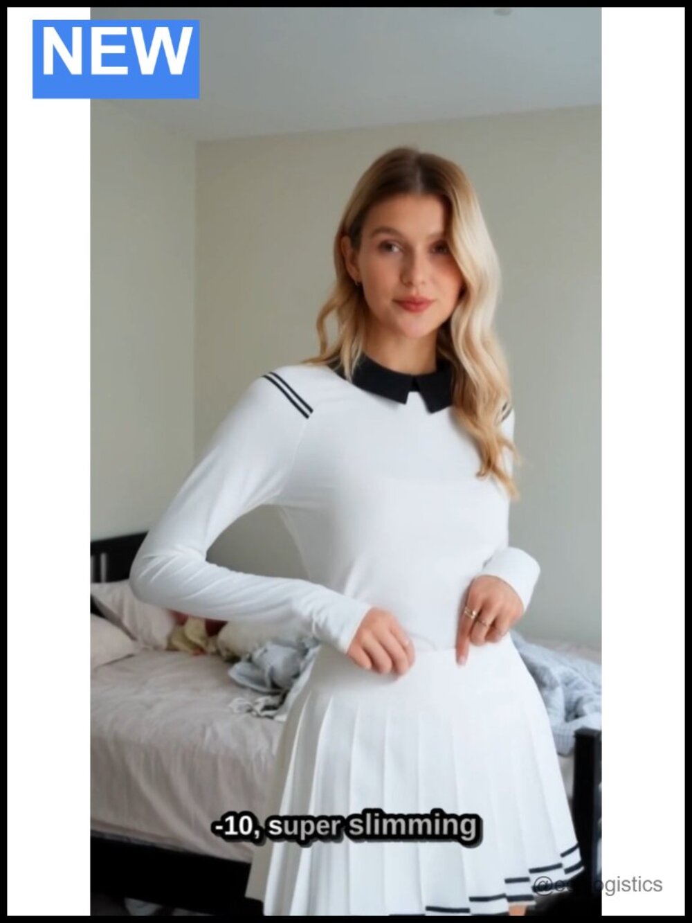 Womens Tennis Skort Set Long Sleeve Top Built-in Shorts Pleated 2 Piece Athletic - Picture 5 of 6